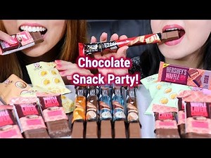ASMR HERSHEY'S & LINDT CHOCOLATE and ASIAN SNACKS | Kim&Liz ASMR