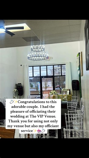 💍✨Congratulations to this adorable couple. I had the pleasure of officiating their wedding at The VIP Venue. Thank you for using not only my venue but also my officiant service✨💒💍 Call to book 678-777-6005 #weddingofficiant #marryme #brideandgroom #eventvenue #intimateevents @marcelrandall @Weddings By Marcel
