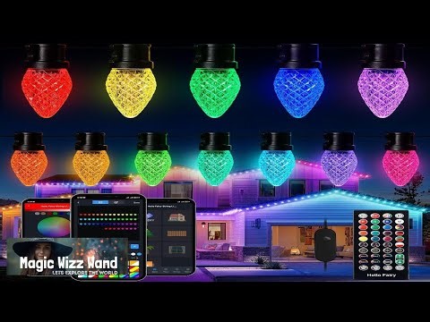 Brightown Smart C9 Christmas Lights Outdoor 100 LED RGB C9 String Light