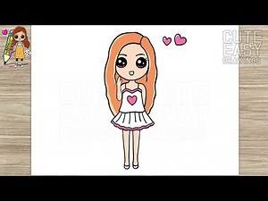 How to Draw a Cute Girl Bella, 😍 Easy Drawing and Color Step by Step