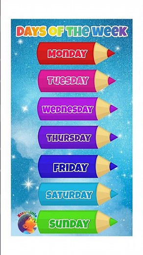 Sunday monday tuesday learning song || week name in English