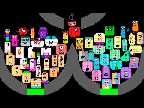 56 NEW Numberblocks Marbles Tournament - Numberblocks Marble Race in Algodoo! Who will win? Round 4