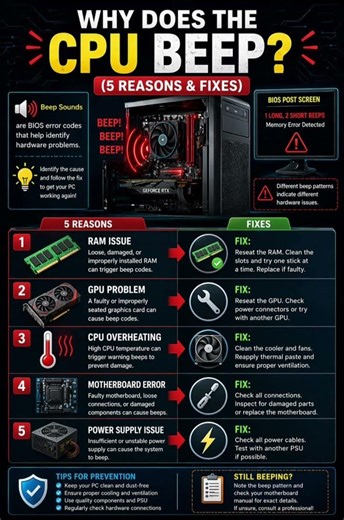 Why Does CPU Beep? 🤔 5 Dangerous Reasons & Easy Fixes! 🔊💻