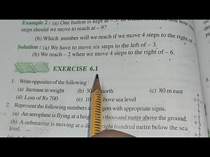 Ncert class 6th Maths || chapter - 6 Ex - 6.1 integers solutions