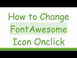 How to Change FontAwesome Icon Onclick