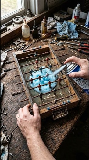Restoring a Heavily Rusted Vintage Mini Table Soccer Game ASMR ⚽✨ #shorts