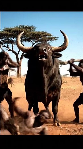 Homo Habilis vs Wild Bull | First Humans Hunting with Stones & Sticks | Prehistoric Survival