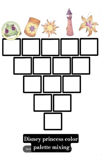 Rapunzel Color Mixing - Disney princess Part 1 #disney #tangled #colormixing #emoji