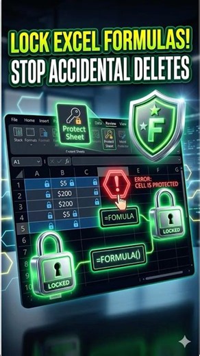 Lock Excel Formulas So Nobody Can Delete Them | Protect Sheet Trick #shorts