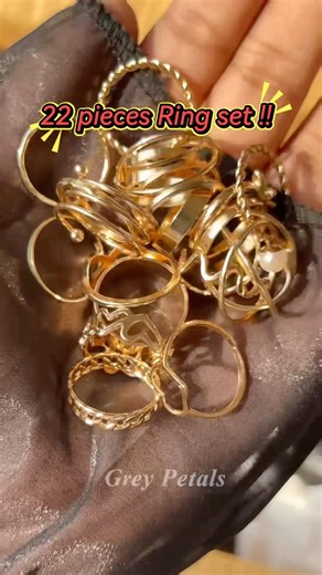 Silver color a Discount 😱22 pieces ring ek set ei ✨💍🩶 #ringset #discount #jewelrylover #sale