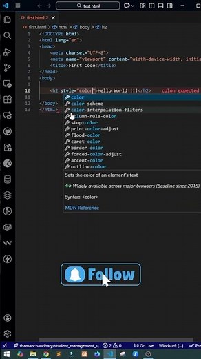 How to Run HTML Code in Visual Studio in 5 Seconds! 😱🚀 #html #visualstudio