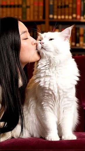 White Maine Coon's Cross-Eyes