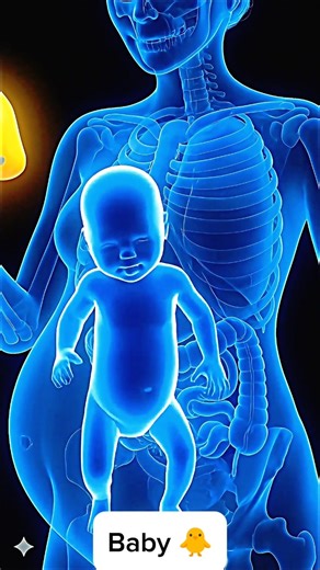 baby inside view while mother eating #baby #reproductivesystem #pregnantwomen