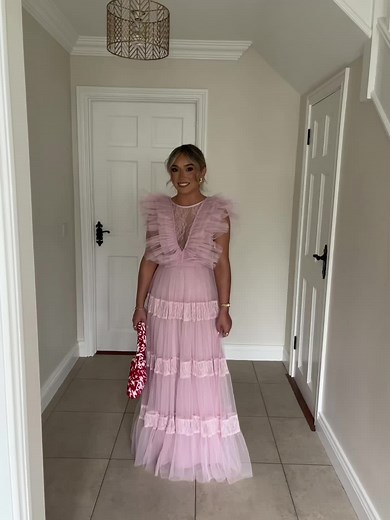 Stunning Wedding Guest Dress from ASOS | Pink Lace & Beads Outfit