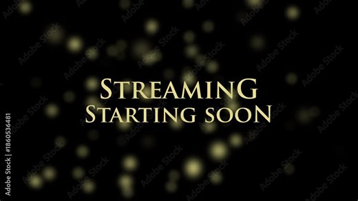 streaming starting soon text animation epic transition, Dark background text animation for live stream ending soon with dynamic particles 4k video