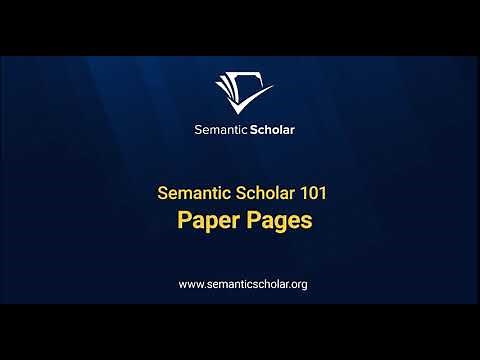 Semantic Scholar 101: Paper Pages