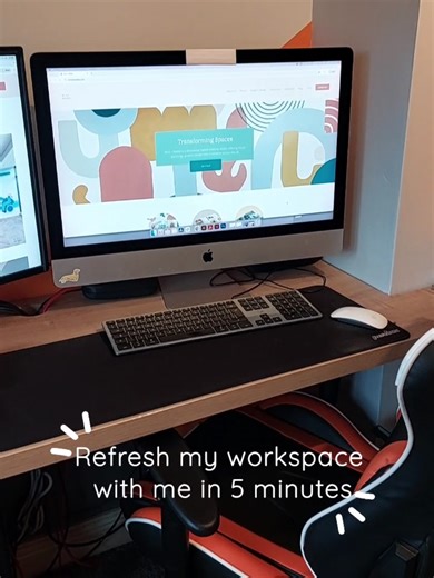 Help me to refresh my workspace in 5 minutes, no DIY required ✨️ Sometimes a little does a lot to brighten up your space and you can repurpose things you already have instead of always buying new 😊 #refresh #workspace #reuse #creative