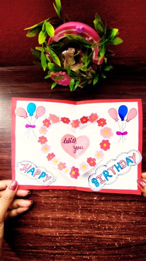 Easy DIY Pop-up Birthday Card ideas 💗#shorts #diy #trending #shortsfeed #ytshorts #viral #art #craft