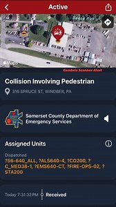 Two vehicle accident with rollover and ejection Windber area of Burnsworth Auto 10/3/2025 7:31pm Cambria Scanner Alert | Cambria Scanner Alert