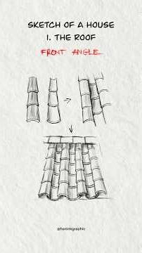 Sketching a tiled roof, front view. #drawing #sketchful #sketch #howtosketch