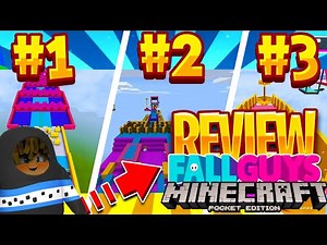 👑MAPA DE FALL GUYS PARA MINECRAFT PE 1.16 / BEDROCK || REVIEW DE 3 MAPAS DE FALL GUYS 😱