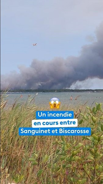 Incendie en cours entre Sanguinet et Biscarosse