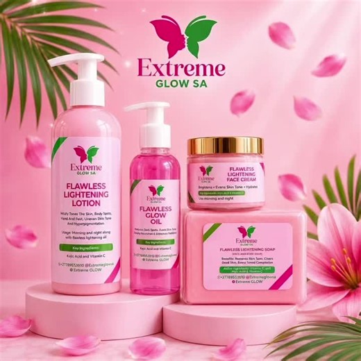 ✨ Flawless Lightening Combo ✨ Say goodbye to dull, uneven skin and hello to a brighter, healthier glow! 💖 ✔️ Helps improve the appearance of dark spots & uneven skin tone ✔️ Rich in vitamins & antioxidants ✔️ Hydrates, nourishes & promotes smooth, radiant skin ✨ ✔️ Suitable for all skin types 🔥 Prices: 💎 Small Combo – R600 💎 Big Combo – R1,150 📦 Available exclusively from Extreme Glow SA 📲 DM us or WhatsApp: 27 78 955 3810 to place your order today! 💕✨ #ExtremeGlowSA #FlawlessCombo #Glowi