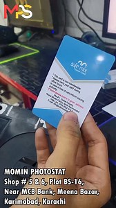 💳 PREMIUM PVC CARD PRINTING | DURABLE & PROFESSIONAL AT MOMIN 💳 Tired of paper cards that tear or fade? Upgrade to High-Quality PVC Cards that are built to last! Whether it’s for your business, school, or personal security, Momin provides the sharpest printing and the most durable material in Karachi. From ID cards to premium visiting cards, we ensure every print reflects the professional image of your brand. ✨ OUR PVC SERVICES: 🆔 Employee ID Cards: Professional designs with long-lasting dura