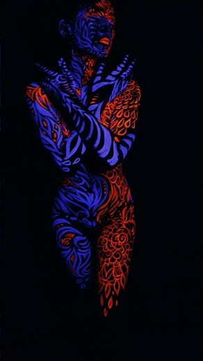 UV Body Paint Transformation | Professional Glow Body Art Session