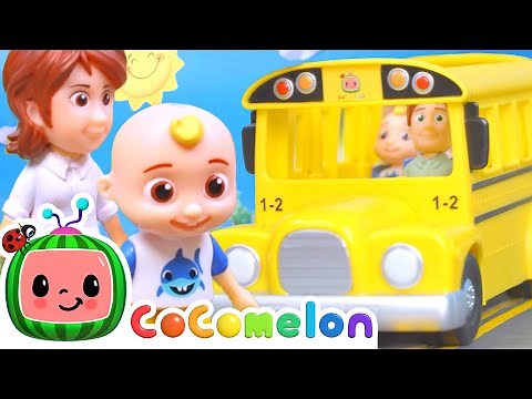 Wheels on the Bus | Toy Play Learning | ‪@CoComelon‬ Nursery Rhymes & Kids Songs