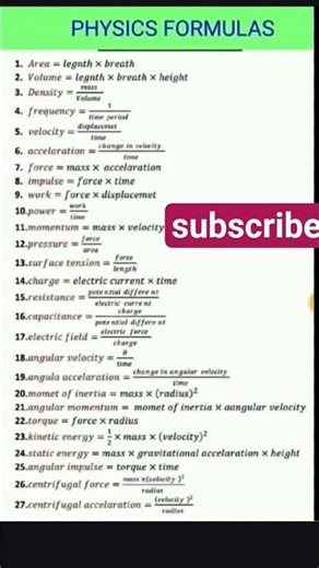 Physics formula #physics #formula #class10 #class9