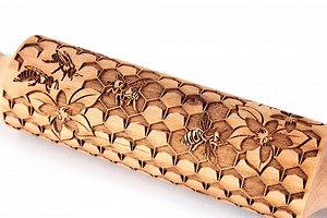 Rolling Pin Embossed Bee Honeycomb Cookie Stamp Christmas Gift Springerle Mold Patterned Clay Roller - Etsy