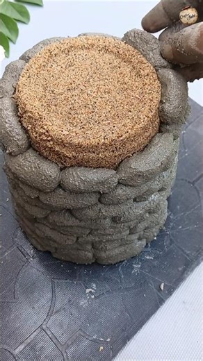 How to make cement pot at home 🪴✨#shots #gardening #cementpot #planter #ytshorts