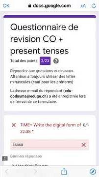 Comment voir ses réponses avec la correction d'un formulaire depuis son téléphone portable