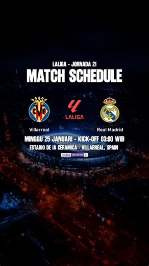 Jadwal Bola on Instagram: "Jadwal Villarreal vs Real Madrid #laliga"