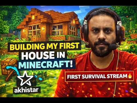 Building My FIRST Survival House in Minecraft! 🏠🔥 (Portrait)