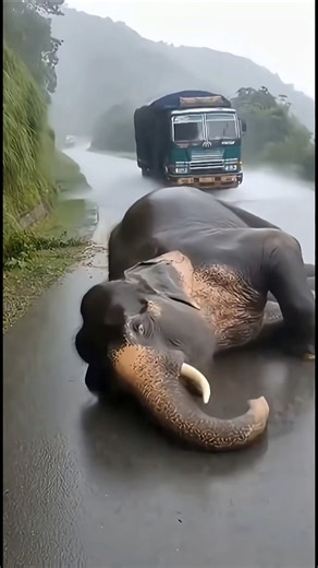 Elephant Falling down while walking
