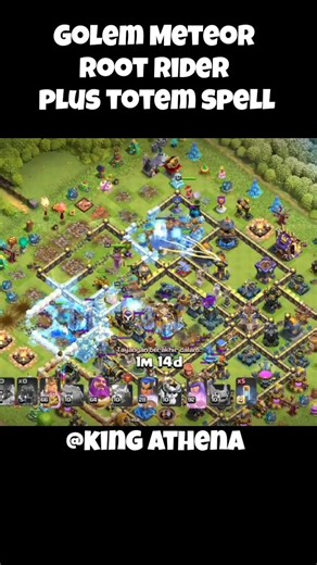 Golem Meteor with Root Rider full totem spell #coc #clashofclans #game #shorts #shortsvideo