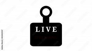 Motion graphic icon video live streaming with alpha background. Perfect for video clip elements.