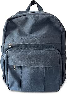 AUGUR Laptop Backpack Women,Canvas Bag, Durable Travel Vintage Backpack,Retro Casual Backpack,Girls Work Daypack Rucksack (Blue)