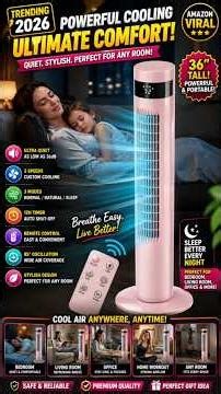 Antarctic Star Tower Fan Quiet Oscillating Portable Floor Fan with Remote