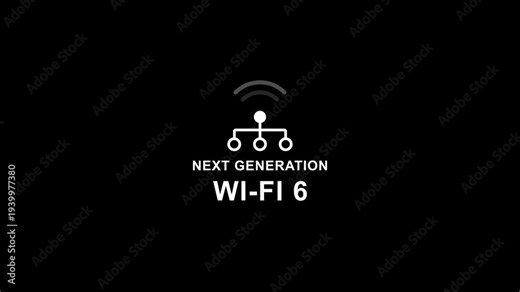 Next generation wi- fi 6 animation technology concept wifi 6 next generation wifi wireless technology