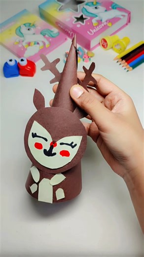 Reindeer Craft ideas for kids/ Reindeer making at home #ytshorts #craft #shorts #viralshort #support