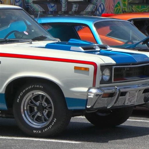 1970 AMC Rebel Machine Classic Car Exhaust Sound Driving By at the Car Show Cruise In
