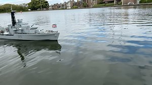 1:72 scale HMS Cavalier with Jack flying, it’s a model remember so no need to mention flag etiquette 😂 | Dundee Model Boat Club