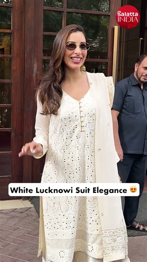 Sophie Choudry Stuns in Elegant White Lucknowi Suit! ✨💖