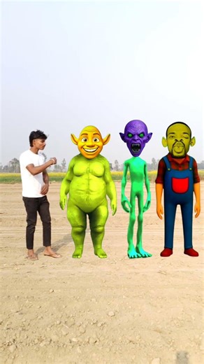Big dog,Alien,friend,And boy head matching VFX shorts video #trending song#