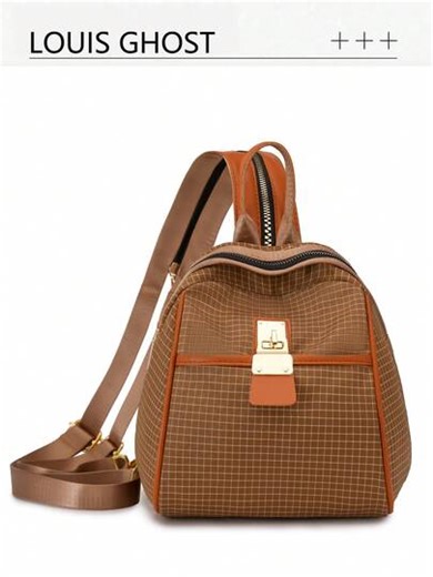 Plaid Backpack | Interpret The Aesthetics Of Travel In All Scenarios Plaid Fabric * Metal Buckle A Set Of Equipment To Unlock The Absolute Visual Of Daily, Commuting And Short Trips Top Handle Adjustable Wide And Thick Shoulder Strap To Achieve Three Modes Of Free Switching: Comfortable Double Shoulder, Convenient Hand-Held | SHEIN