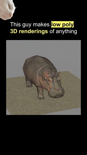 Low Poly Rendering | Hippo