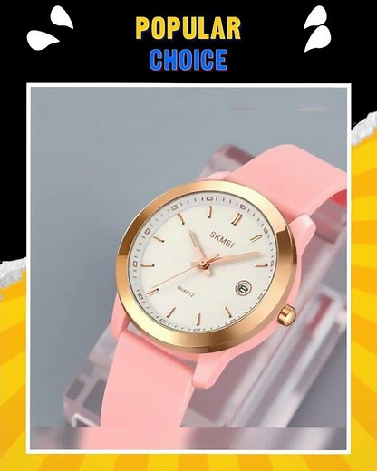 SKMEI New Launch Women's Quartz Analog Watch, Green Dial ABS & Stainless Steel Gold Case Women's ...